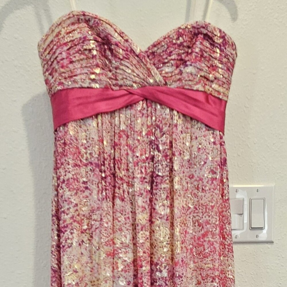 Womens Fairy Strapless Empire Waist Maxi Dress Sz 4 Gold Regencycore Formal Ball